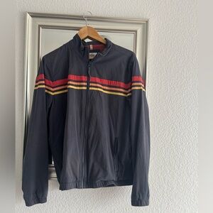 Blue and red vintage 90s sportswear jacket jacket #marinelayer #washed